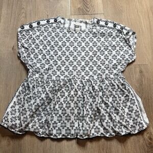 Anthropologie Black and White Patterned Blouse